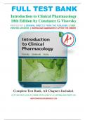 Introduction to Clinical Pharmacology 10th Edition by Visovsky Test Bank 