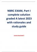 NBRC Exam Questions Part I and complete solution latest 2023/2024 with Rationales and study guide