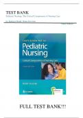 Test Bank For Davis Advantage for Pediatric Nursing Critical Components of Nursing Care Third Edition by Diane Rudd, Kathryn ; Kocisko||ISBN NO:10,1719645701||ISBN NO:13,978-1719645706||All Chapters||A+, Guide.