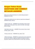 Oregon Tattoo Exam QUESTIONS AND CORRECT  DETAILED ANSWERS