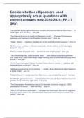 Decide whether ellipses are used appropriately actual questions with correct answers new 2024-2025;(PP.3 / 5AV)