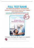 Test Bank For Maternity and Pediatric Nursing 4th Edition by Susan Ricci; Theresa Kyle; Susan Carman 9781975139766 Chapter 1-51 Complete Guide.