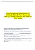  Basic Professional Military Education (Enlisted) - Block 2 - Navy History and Heritage - Honors, Customs, and Traditions 100% verified.