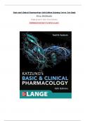 Test Bank for Basic and Clinical Pharmacology 16th Edition by Bertram G. Katzung | ISBN 10: 1260463303 | ISBN 13: 978-1260463309 | Chapter 1-15 | Complete Guide A++