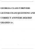 GEORGIA CLASS F DRIVERS LICENSE EXAM QUESTIONS AND CORRECT ANSWERS 2024/2025 GRADED A+