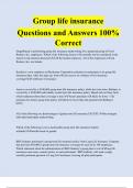 Group life insurance Questions and Answers 100% Correct