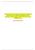 Test Bank for Maternal Child Nursing Care 7th Edition by Shannon E. Perry, Marilyn J. Hockenberry, Mary Catherine Cashion Chapter 1-50 with 100% correct and verified answers.  Latest updated 2024