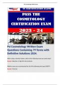 Psi Cosmetology Written Exam Questions Containing 79 Terms with Definitive Solutions 2024. Terms like:  When using a chemical relaxer, which of the following must you avoid using? - Answer: Bleaches or high-lift color products