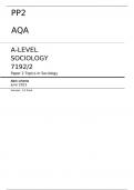 AQA A-LEVEL SOCIOLOGY 7192/2 Paper 2 June 2023 FINAL MARK SCHEME  Topics in Sociology 