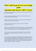 PSYC-2301 Exam #1 (Ch 1 & 2) Study guide Questions and Answers 100% Correct