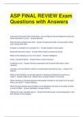 ASP FINAL REVIEW Exam Questions with Answers