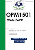 OPM1501 EXAM PACK 2024