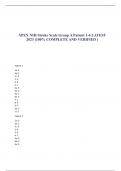 APEX NIH Stroke Scale Group A Patient 1-6 LATEST 2023 (100% COMPLETE AND VERIFIED ) Patient 1 1a- 0 1b- 0 1c- 0 2- 0 3- 0 4- 1 5a- 3 5b- 0 6a- 1 6b- 0 7- 1 8- 1 9- 0 10- 0 11- 1 Patient 2 1a- 0 1b- 2 1c- 0 2- 0 3- 0 4- 1 5a- 0 5b- 0 6a- 0 6b- 0 7- 0 8- 1 