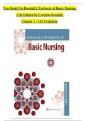 Rosdahl's Textbook of Basic Nursing, 12th Edition TEST BANK by Caroline Rosdahl, Chapters 1 - 103 Complete