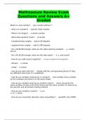 Mathnasium Review Exam Questions and Answers A+ Graded