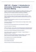 HINF 351- Chapter 1: Introduction to Information Technology Investment Decision-Making QUESTIONS WITH ALREADY PASSED ANSWERS 2023/2024