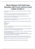 Baylor Business 1101 Final Exam  Questions with Correct Answers Latest  Update Graded A+ 