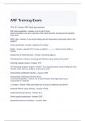 ARF Training Exam Questions and Answers