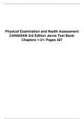 Physical Examination and Health Assessment  CANADIAN 3rd Edition Jarvis Test Bank/  Chapters 1-31/ Pages 387