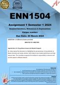 ENN1504 Assignment 1 (COMPLETE ANSWERS) Semester 1 2024 - DUE 20 March 2024 