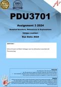 PDU3701 Assignment 3 (COMPLETE ANSWERS)2024 - DUE JUNE 2024