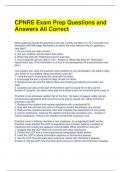 CPNRE Exam Prep Questions and Answers All Correct