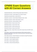 CPNRE Exam Questions with All Correct Answers