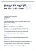 Electrolysis IBEC+Laser STATE BOARD Practice test 2024 Questions With 100% Correct Answers!!