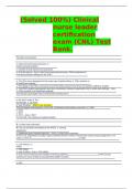 Clinical nurse leader certification exam (CNL) Test Bank.| Solved 100%) | 2023 update