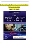 TEST BANK For Ruppel’s Manual of Pulmonary Function Testing, 12th Edition, By Mottram, Chapters 1 - 13 Updated Newest Version