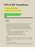 LPN to RN Transitions  4th Edition TEST BANK    Questions & Answers Latest Edition   Chapter 01: Honoring Your Past, Planning Your Future Claywell: LPN to RN Transitions, 4th Edition