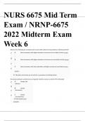 NURS 6675 Mid Term Exam / NRNP-6675 2022 Midterm Exam