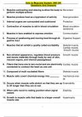 Intro to Muscular System- BIO 201 Questions And Answers