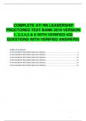 COMPLETE ATI RN LEADERSHIP PROCTORED TEST BANK 2019 VERSION 1, 2,3,4,5 & 6  420 QUESTIONS WITH VERIFIED ANSWERS 