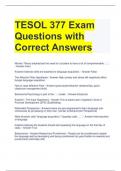 TESOL 377 Exam Questions with Correct Answers