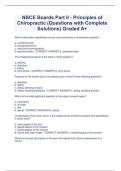 NBCE Boards Part II - Principles of Chiropractic (Questions with Complete Solutions) Graded A+