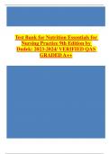 Test Bank for Nutrition Essentials for Nursing Practice 9th Edition by Dudek Test Bank ALL Chapters Included ( 1 - 24) ISBN-13: 9781975161125 |COMPLETE TEST BANK |Guide A+.