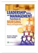 Test Bank for Leadership Roles and Management Functions in Nursing 10th Edition by Bessie L Marquis & Carol Huston Chapter 1-25|Complete Guide A+