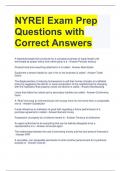 NYREI Exam Prep Questions with Correct Answers