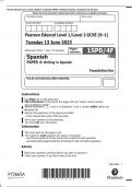 Pearson Edexcel Level 1/Level 2 GCSE (9–1) Spanish PAPER 4: Writing in Spanish Foundation tier QP 2023