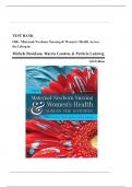 Test Bank - Olds- Maternal-Newborn Nursing & Women-s Health Across the Lifespan, 11th Edition (Davidson, 2020), Chapter 1-36 All Chapters