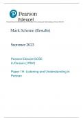 Pearson Edexcel GCSE In Persian (1PN0) Paper 1H: Listening and Understanding in Persian MS 2023