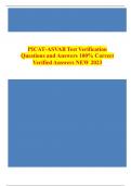 PICAT-ASVAB Test Verification Questions and Answers % Correct Verified Answers