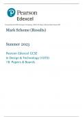 Pearson Edexcel GCSE In Design & Technology (1DT0) 1B: Papers & Boards Mark Scheme 2023