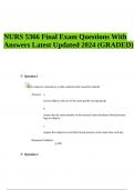 NURS 5366 Module 1 Exam Questions With Answers Updated 2024-2025 | NURS 5366 Module 2 Quiz PRINCIPLES OF RESEARCH IN NURSING; Questions With Answers & NURS 5366 Final Exam Questions With Answers Latest Updated 2024 (GRADED)