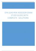 EPA LEAD RISK ASSESSOR EXAM STUDY GUIDE WITH  COMPLETE SOLUTION