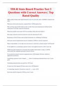 TDLR State Board Practice Test 3 Questions with Correct Answers | Top  Rated Quality 