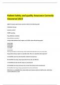 Patient Safety and quality Assurance Correctly Answered 2024