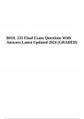 BIOL 235 Final Exam Questions With Answers Latest Updated 2024 (GRADED)