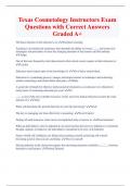 Texas Cosmetology Instructors Exam Questions with Correct Answers  Graded A+ 